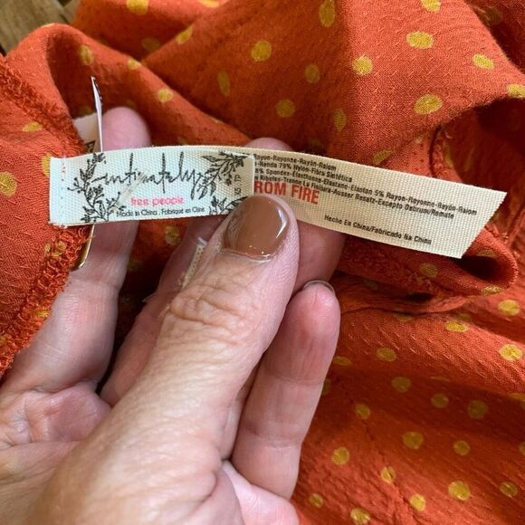 Free People Intimately Blousy Bodysuit Surplice Front Flouncy L/S Lace Trim - Picture 7 of 12